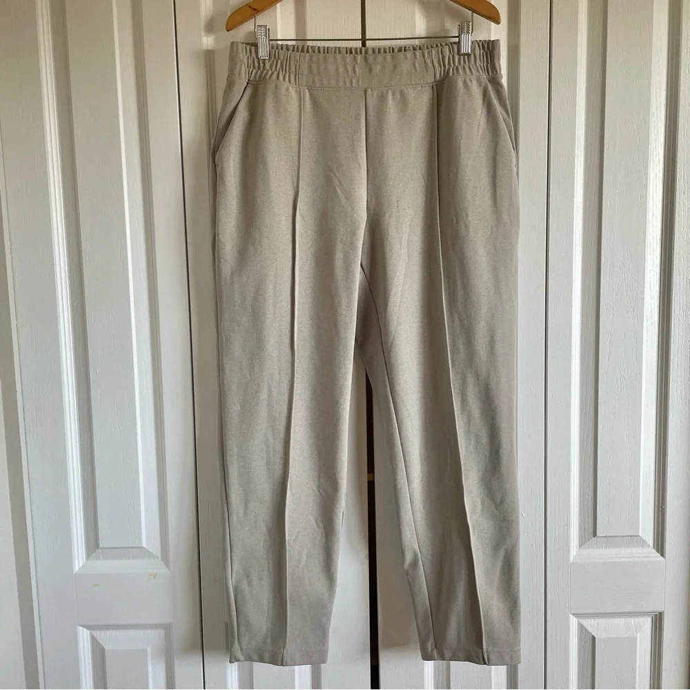 Mondetta Pull on Pintuck Pants Women’s XL Beige Straight Comfort Casual Lounge - Picture 1 of 15